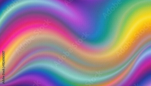 Colorful Abstract Waves with Sparkling Light and Iridescent Gradient Background