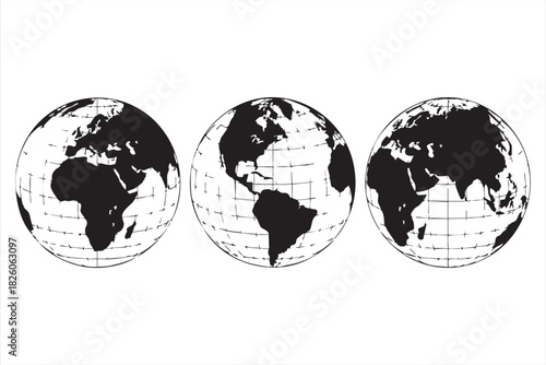 Global map icon collection for corporate presentations app assets and geography graphics