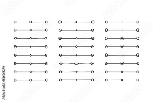 Thin ornamental line separators collection for clean modern layouts