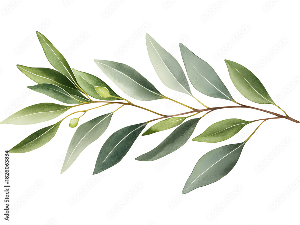 Obraz premium Eucalyptus branch isolated on transparent background. Perfect for eco, botanical, and organic design.