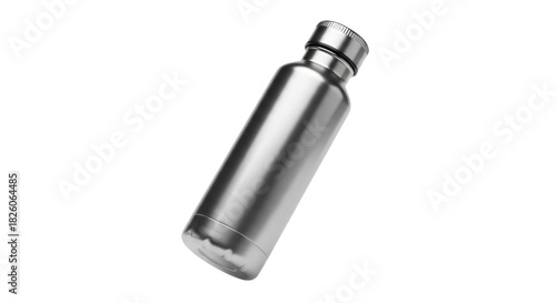 Wallpaper Mural Sleek metallic reusable bottle angled on pure white background for mockup scene minimal style presentation 150 characters no end Torontodigital.ca