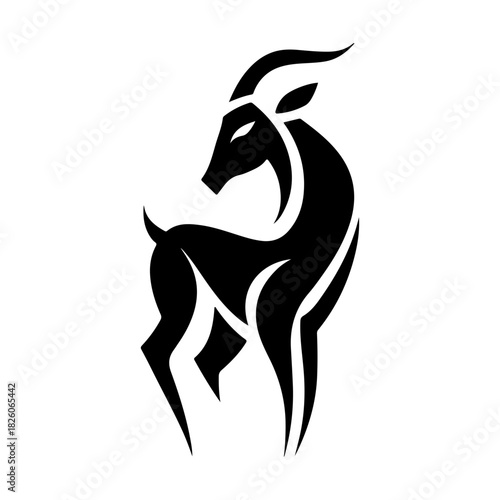Minimalistic black silhouette of an elegant dancer in motion against a clean white background, showcasing grace and artistry