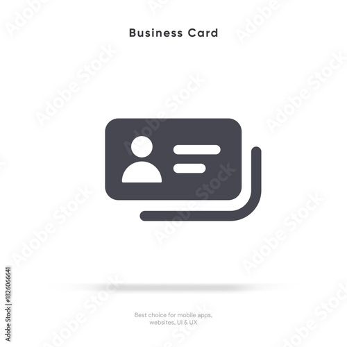 ID card sign. Personal ID card symbol. Credit card, business card icon. Driver license pictogram. National ID document icon. Passport, identification symbol.