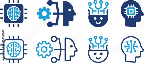 artificial intelligence, AI, brain, mind, technology, machine learning, neural network, chip, processor, gear, cogwheel, head, profile, circuit, connection, digital, intelligence, cognition, innovatio