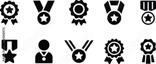 award, medal, ribbon, badge, star, trophy, winner, champion, success, achievement, recognition, prize, first place, golden, silver, bronze, competition, victory, honor, symbol, icon, graphic, design, 