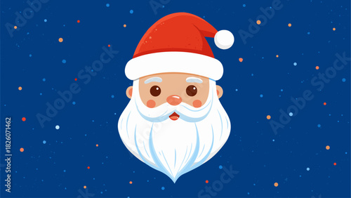 Authentic Santa Claus White Beard Isolated on Transparent Background