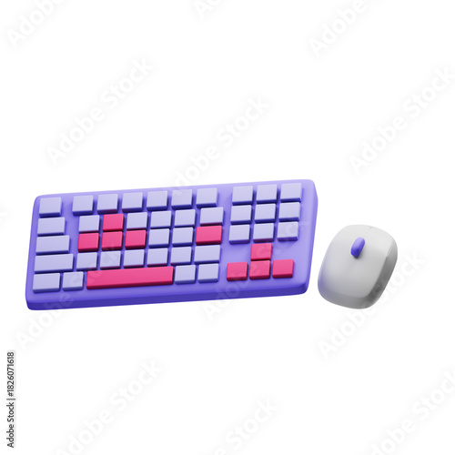 mouse keyboard 3d illustration
