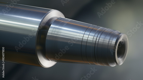 mandrel. A conical metal lathe mandrel rotating with an unfinished tube sleeve fitted over it. safety posters, maintenance manuals, designed for precision metalworking and fabrication facilities.