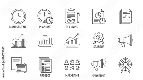 Business Planning and Marketing Icons A Visual Guide to Strategy and Growth