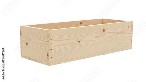 Wallpaper Mural Minimalist wooden box with smooth texture perfect for showcasing products or organizing items against a white background highlighting natural grain Torontodigital.ca