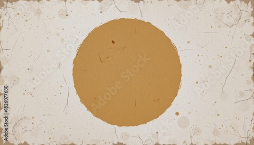 Abstract Circular Design with Earthy Colors and Textures on a Neutral Background