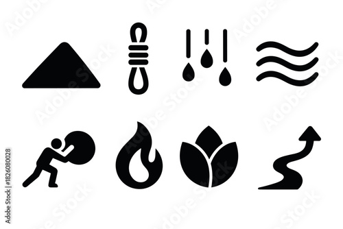 Bold geometric icons set for design and branding projects