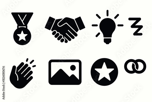 Minimalist icon set for business and communication design
