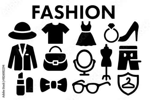 Stylist fashion icons perfect for branding designs