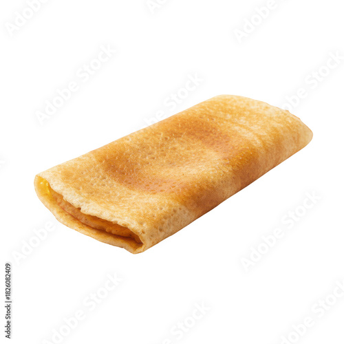 Deliciously Rolled Golden Crepe Filled with Sweetness Against a Dark Background