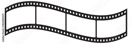 Film strip frame. Cinema tape. Photo negative, filmstrip. Movie black seamless vector illustration on white background for cinema-themed projects, movie posters and photographic albums. Photo film.