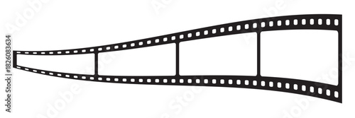 Film strip frame. Cinema tape. Photo negative, filmstrip. Movie black seamless vector illustration on white background for cinema-themed projects, movie posters and photographic albums. Photo film.
