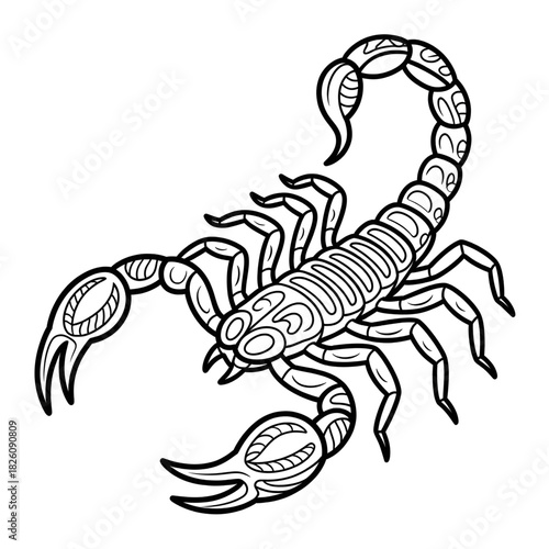vector illustration of a scorpion coloring page 