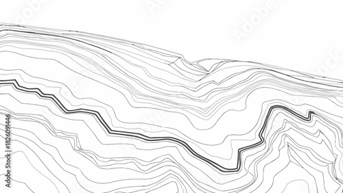 Abstract Topographic Map Lines Illustrating Terrain and Elevation Contours Graphic Representation for Cartography and Geological Study