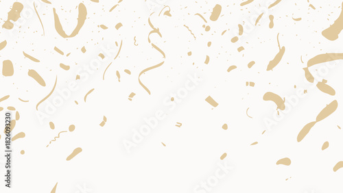 Golden Confetti and Streamers Falling Against a White Backdrop Festive Celebration and Party Decoration for Various Occasions