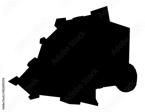 Vector map of Vatican City, a country in Europe. Detailed black silhouette, isolated on white background.