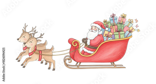 santa claus with sleigh