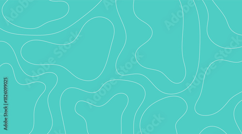 Topographic Lines Aqua Teal Backdrop, flowing white shapes, subtle lines, use for backgrounds and minimalist design, for websites or presentations in modern applications