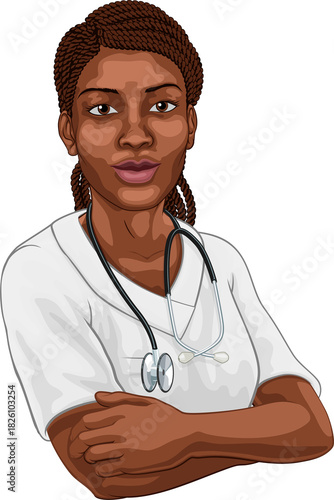 A black woman doctor or nur...