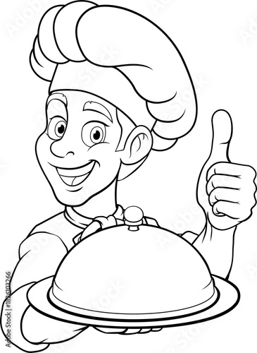 A chef or baker cartoon coo...