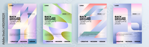 Modern abstract covers set, minimal covers design. Colorful geometric background, vector illustration.