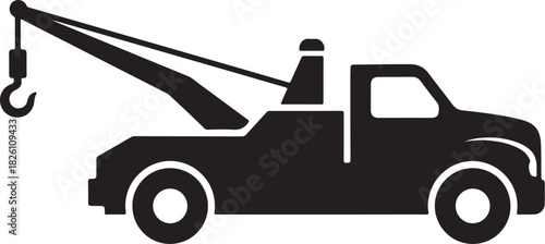 Tow truck pulling disabled vehicle icon. roadside assistance.
