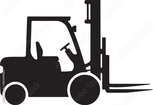 Forklift truck icon symbol for logistics and warehouse operations