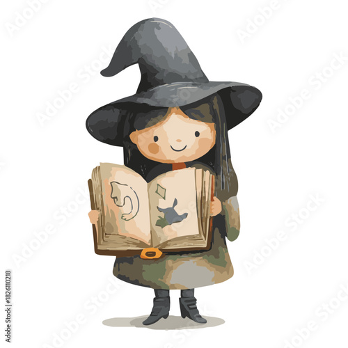 witch holding book spell
