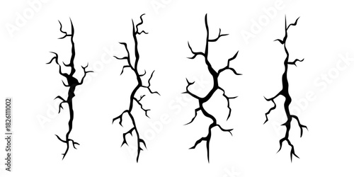 Ice Crack Pattern Black Icon for Winter Texture and Frozen Surface Design