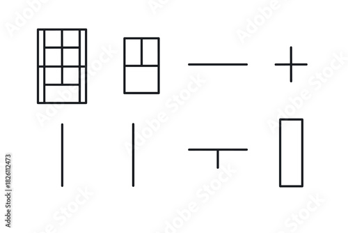 Geometric grid and line composition in minimalist black and white design