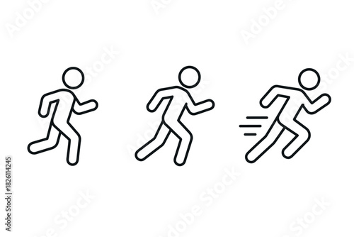 Dynamic progression of linear human figures in motion