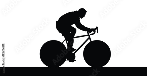 Cyclist silhouette Vector