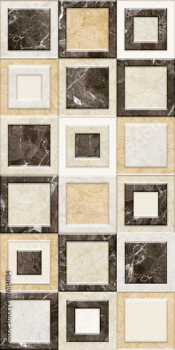 A very unique marble textured frame arrangement