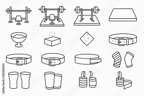 Linear fitness equipment and accessories collection for gym enthusiasts