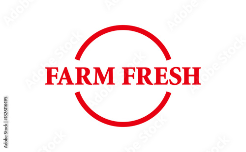 FARM FRESH - Red Rubber Stamp with text message FARM FRESH 
