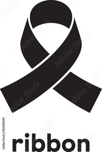 Awareness Ribbon Icon with Simple Design on Transparent Background Vector Image