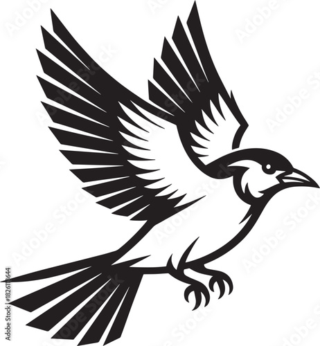 Elegant Bird in Flight Vector Illustration for Nature and Wildlife Designs Projects