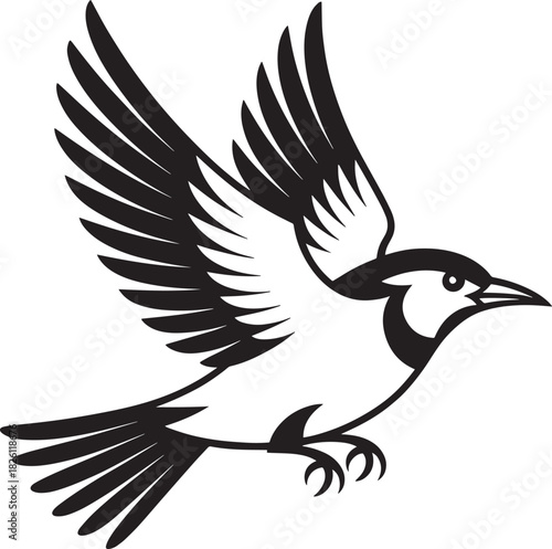 Elegant Bird in Flight Vector Illustration for Nature and Wildlife Designs Projects