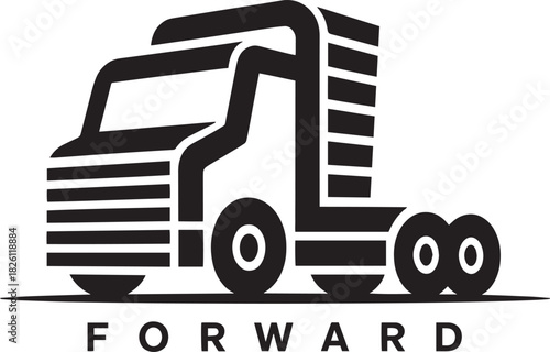 Forward Trucking Company Logo Design for Logistics and Transportation Services Business