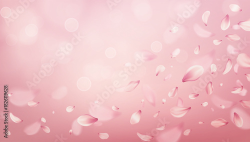 Vector Illustration Pink Petals Background Dreamy Gentle Breeze
