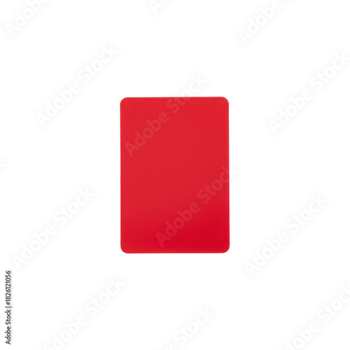 Vibrant Red Rectangular Card with Rounded Corners Against a Stark Black Background