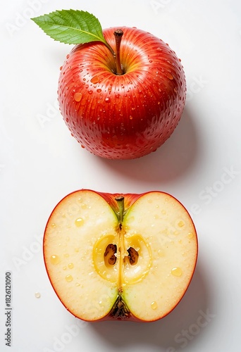 red apples on white background