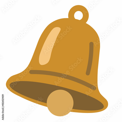 Christmas Bell in Cute Flat Style for Festive Design