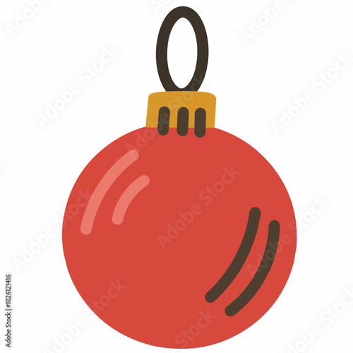 Christmas Ornament in Cute Flat Style for Holiday Decor