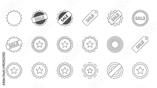 Collection of Sale Badges and Tags in Various Designs and Styles